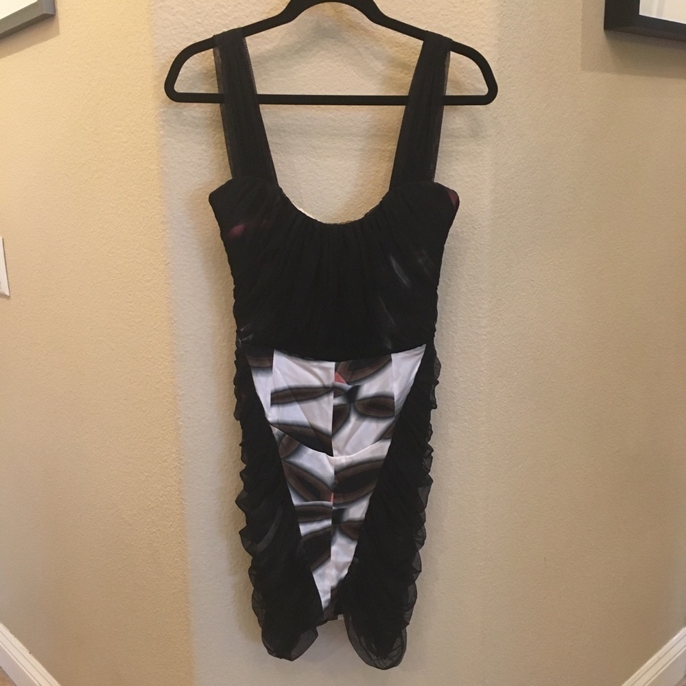 ROBERTO CAVALLI Women Silk Ruched Pattern Party Dress Size 42